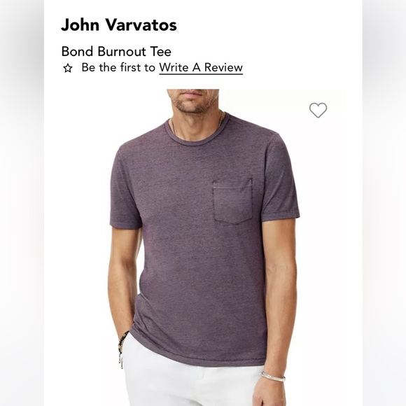 John Varvatos Shirt New Bond Burnout Tee T-shirt Top Purple size XL - Picture 2 of 14